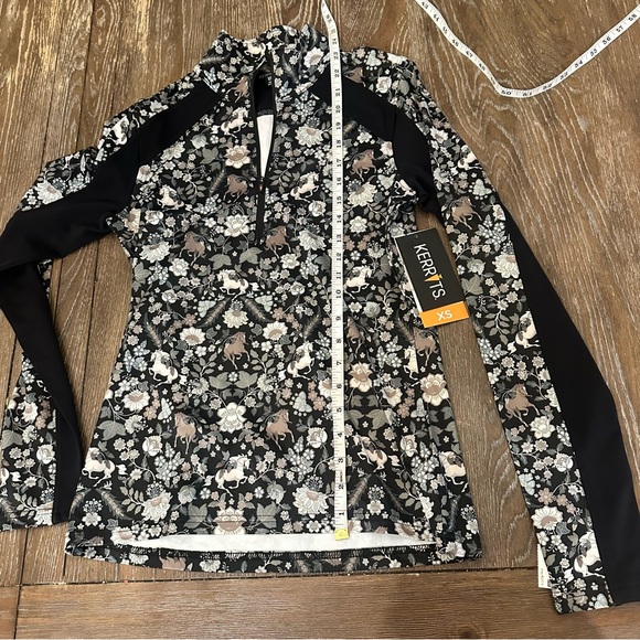 Kerrits Black and Gray Floral Long Sleeve Top - Picture 2 of 14